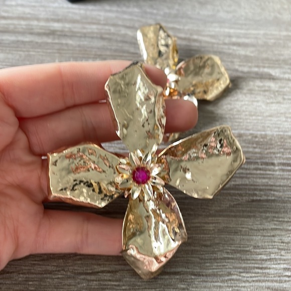 Bohemian flower statement earrings N19 - Picture 4 of 4